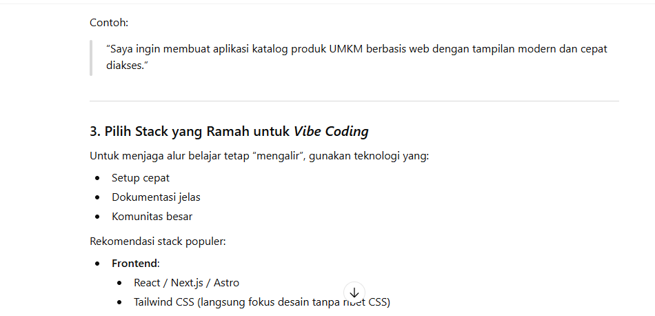 Kuncinya dalam VibeCoding adalah di Prompt AI